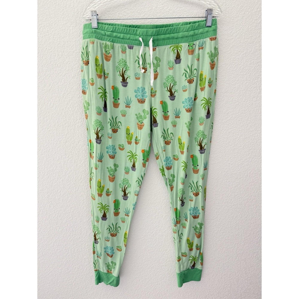 Little Sleepies Succulent Plant Pajama Lounge Pants Large HOLE READ Bamboo